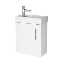 Nuie Vault 400mm Wall Hung Vanity & Basin Contemporary Gloss White MFC Painted Gloss 438x400x222mm - JJ Building Materials