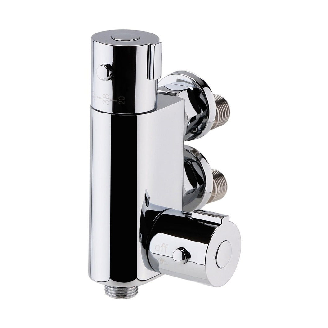Nuie Vertical Thermostatic Bar Valve Contemporary Chrome Brass ABS 45x90x185mm - JJ Building Materials