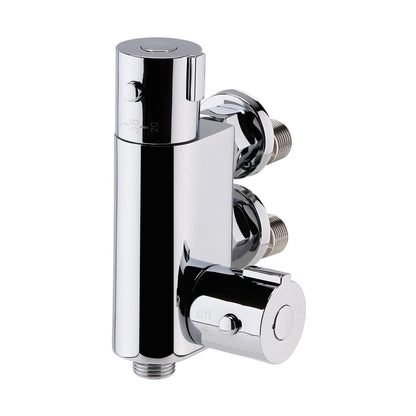 Nuie Vertical Thermostatic Bar Valve Contemporary Chrome Brass ABS 45x90x185mm - JJ Building Materials