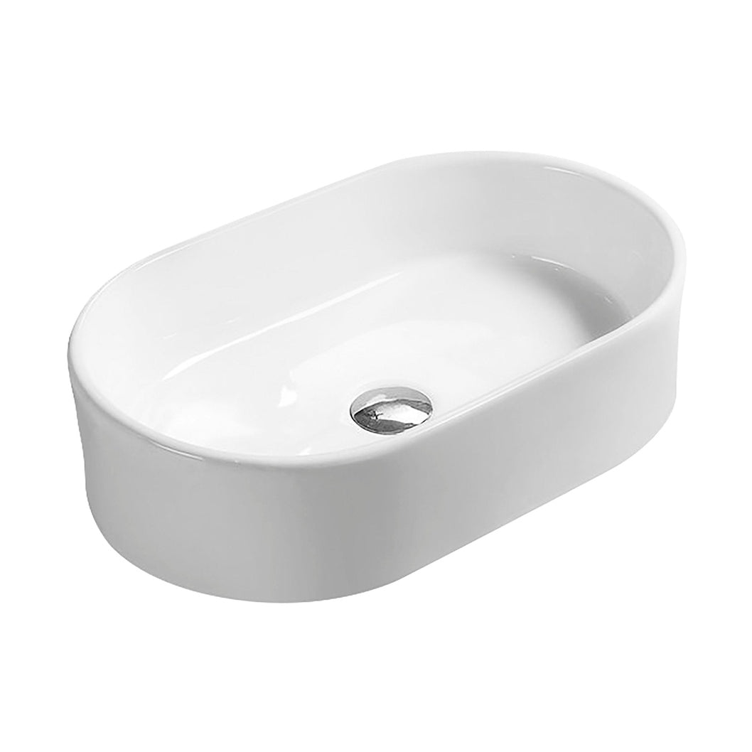 Nuie Vessels Oval Vessel Contemporary White Vitreous China 145x565x350mm - JJ Building Materials