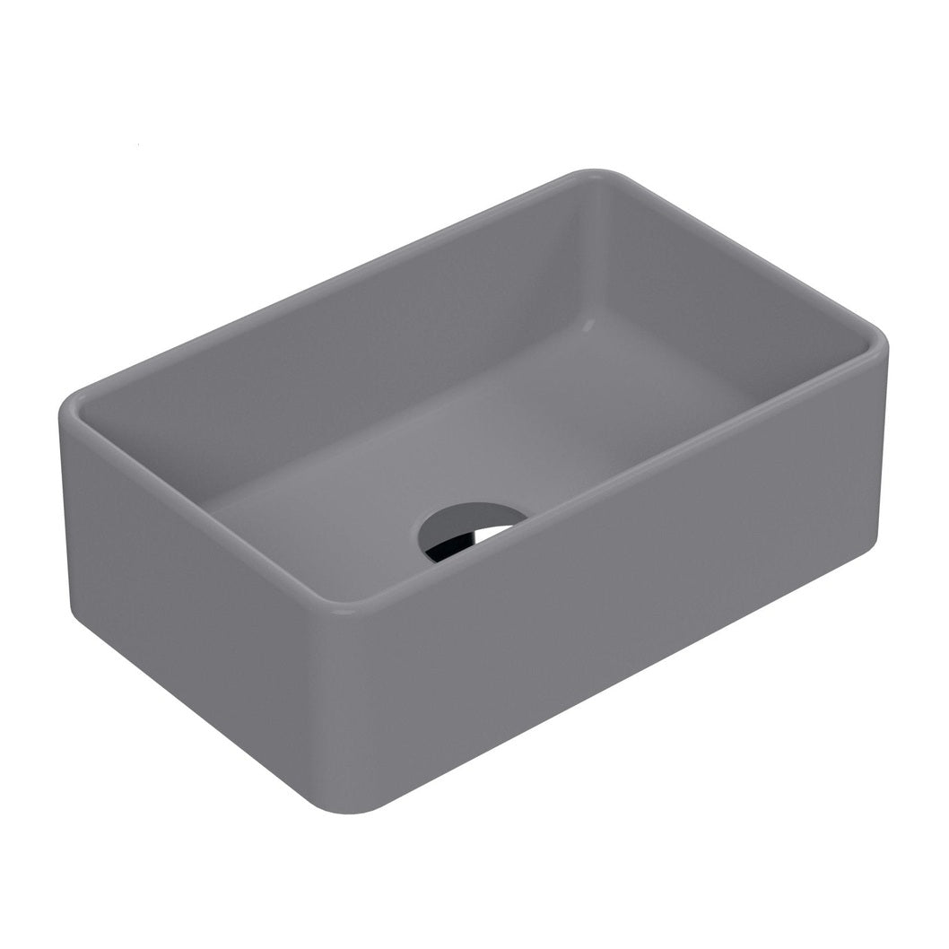 Nuie Vessels Rectangular Vessel Contemporary Matt Grey Vitreous China 120x365x235mm - JJ Building Materials
