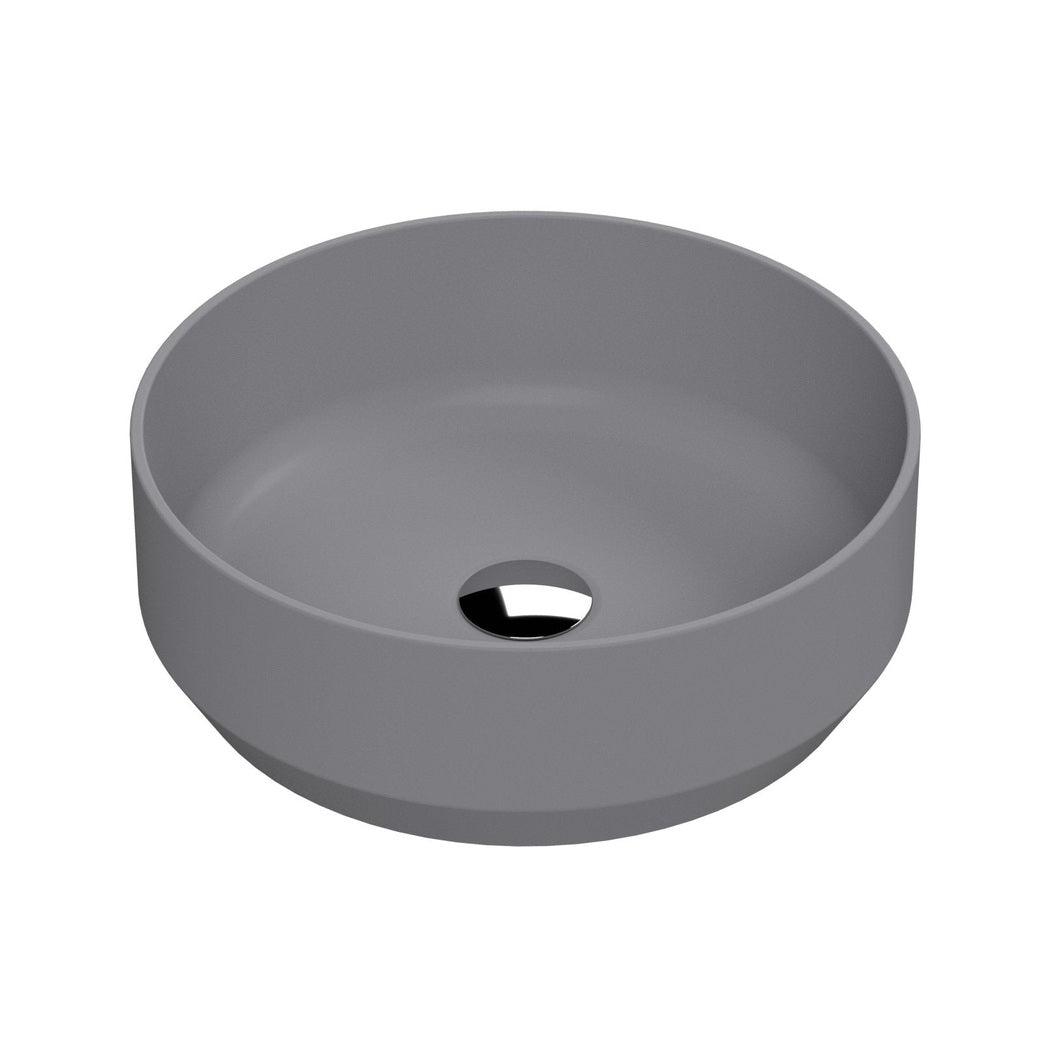 Nuie Vessels Round Vessel Contemporary Matt Grey Vitreous China 120x350x350mm - JJ Building Materials