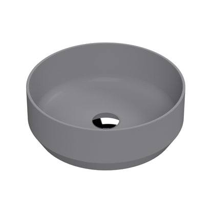 Nuie Vessels Round Vessel Contemporary Matt Grey Vitreous China 120x350x350mm - JJ Building Materials