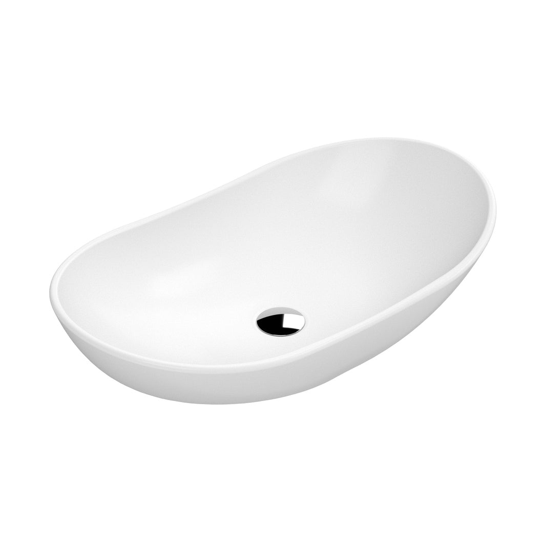 Nuie Vessels Round Vessel Contemporary Matt White Vitreous China 155x615x360mm - JJ Building Materials