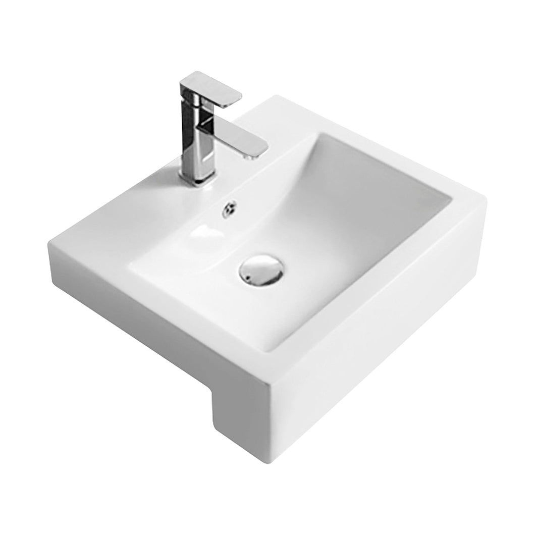 Nuie Vessels Semi-recessed Basin Contemporary White Vitreous China 168x530x440mm - JJ Building Materials