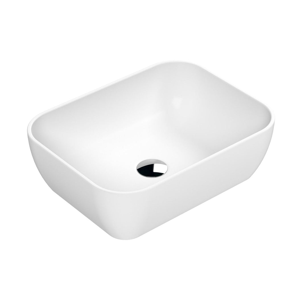 Nuie Vessels Square Vessel Contemporary Matt White Vitreous China 135x455x325mm - JJ Building Materials