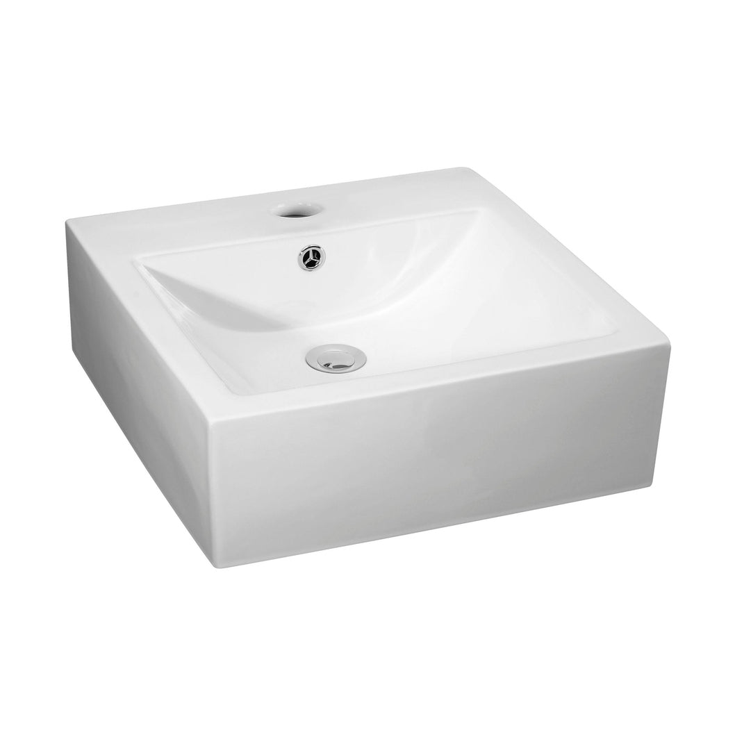 Nuie Vessels Square Vessel Contemporary White Vitreous China 160x470x450mm - JJ Building Materials