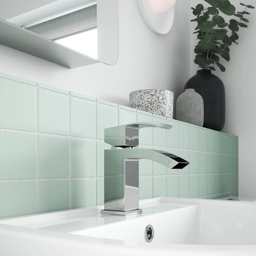 Nuie Vibe Midi Mono Basin Mixer Contemporary Chrome Brass,plastic 180x55x134mm - JJ Building Materials