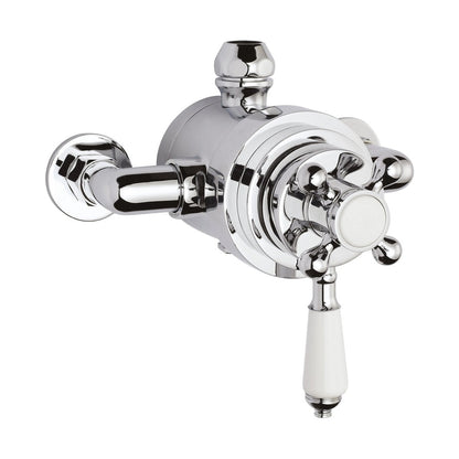 Nuie Victorian Dual Thermostatic Shower Valve Traditional Chrome Brass 166x196x153mm - JJ Building Materials