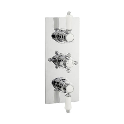 Nuie Victorian Triple Thermostatic Shower Valve Traditional Chrome Brass ABS 280x120x135mm - ITY315 - JJ Building Materials