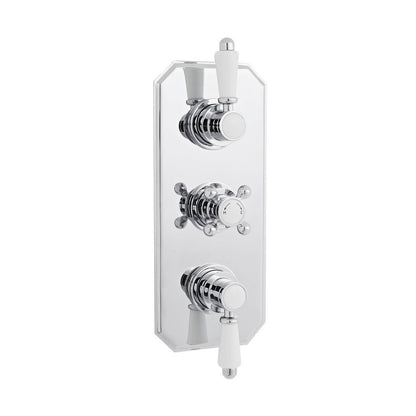Nuie Victorian Triple Thermostatic Shower Valve Traditional Chrome Brass ABS 280x120x135mm - ITY317 - JJ Building Materials