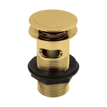 Nuie Wastes Push Button Basin Waste Contemporary Brushed Brass Stainless Steel 61x61x97mm - JJ Building Materials