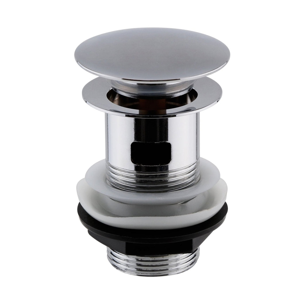 Nuie Wastes Push Button Basin Waste Contemporary Chrome Brass 61x61x97mm - EK303 - JJ Building Materials