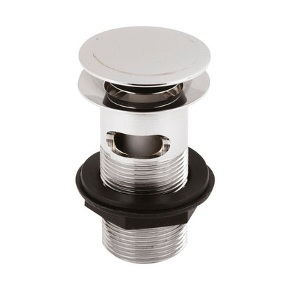 Nuie Wastes Push Button Basin Waste Contemporary Chrome Stainless Steel 61x61x97mm - JJ Building Materials