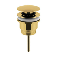 Nuie Wastes Universal Push Button Basin Waste Slotted & Un-slotted Contemporary Brushed Brass Brass 110x63x65mm - JJ Building Materials