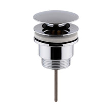 Nuie Wastes Universal Push Button Basin Waste Slotted & Un-slotted Contemporary Chrome Brass 110x63x65mm - JJ Building Materials