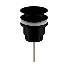 Nuie Wastes Universal Push Button Basin Waste Slotted & Un-slotted Contemporary Matt Black Brass 110x63x65mm - JJ Building Materials