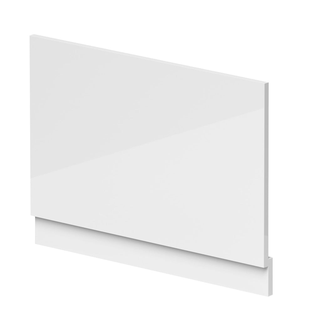 Nuie Waterproof Shower Bath End Panel (800mm) Contemporary Gloss White Pvc 780x780x36mm - JJ Building Materials