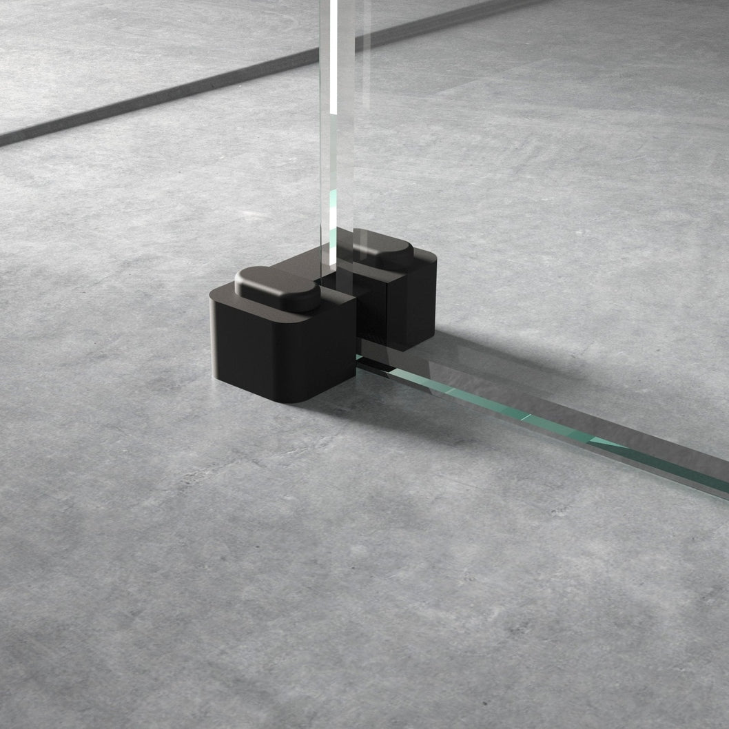 Nuie Wetroom Accessories Black Wetroom Screen Support Foot Contemporary Brass 45x44x30mm - JJ Building Materials
