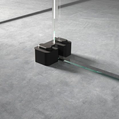 Nuie Wetroom Accessories Black Wetroom Screen Support Foot Contemporary Brass 45x44x30mm - JJ Building Materials