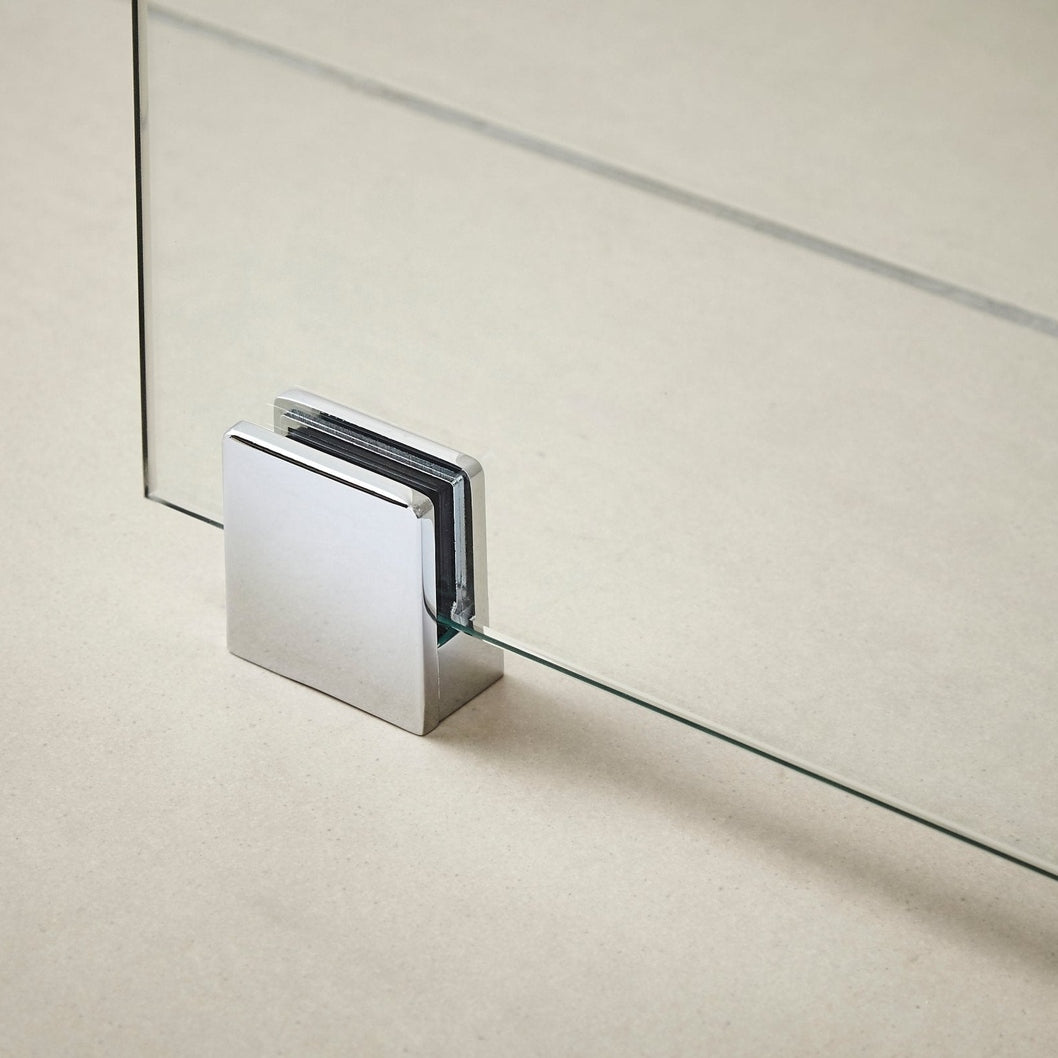 Nuie Wetroom Accessories Wetroom Screen Support Foot Contemporary Chrome Brass 45x44x30mm - JJ Building Materials