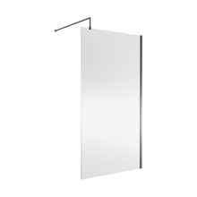 Nuie Wetroom Screen 1100x1850x8mm - Brushed Pewter Contemporary Aluminium 1850x1100x14mm - JJ Building Materials