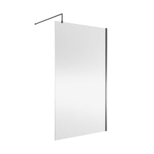 Nuie Wetroom Screen 1200x1850x8mm - Brushed Pewter Contemporary Aluminium 1850x1198x14mm - JJ Building Materials