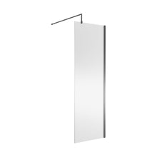 Nuie Wetroom Screen 700x1850x8mm - Brushed Pewter Contemporary Aluminium 1850x698x14mm - JJ Building Materials