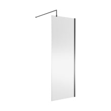 Nuie Wetroom Screen 760x1850x8mm - Brushed Pewter Contemporary Aluminium 1850x758x14mm - JJ Building Materials