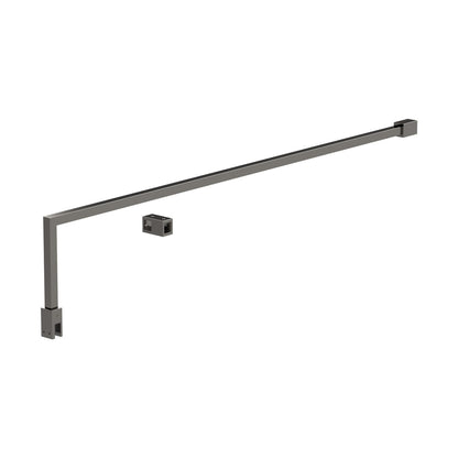 Nuie Wetroom Screen Support Arm Contemporary Brushed Pewter Stainless Steel 161x18x1008mm - JJ Building Materials