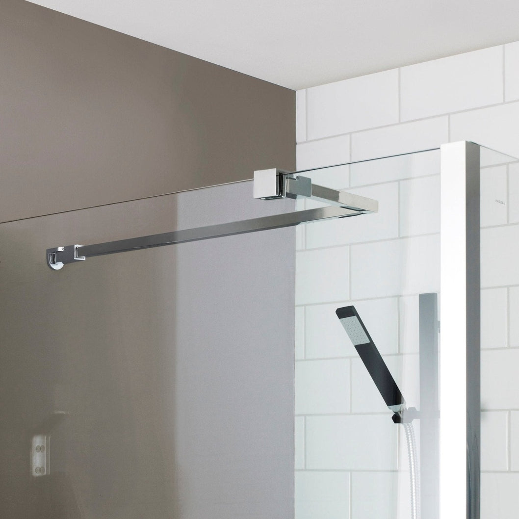 Nuie Wetroom Screen Support Arm Contemporary Chrome Stainless Steel 15x150x1000mm - JJ Building Materials