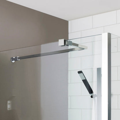Nuie Wetroom Screen Support Arm Contemporary Chrome Stainless Steel 15x150x1000mm - JJ Building Materials