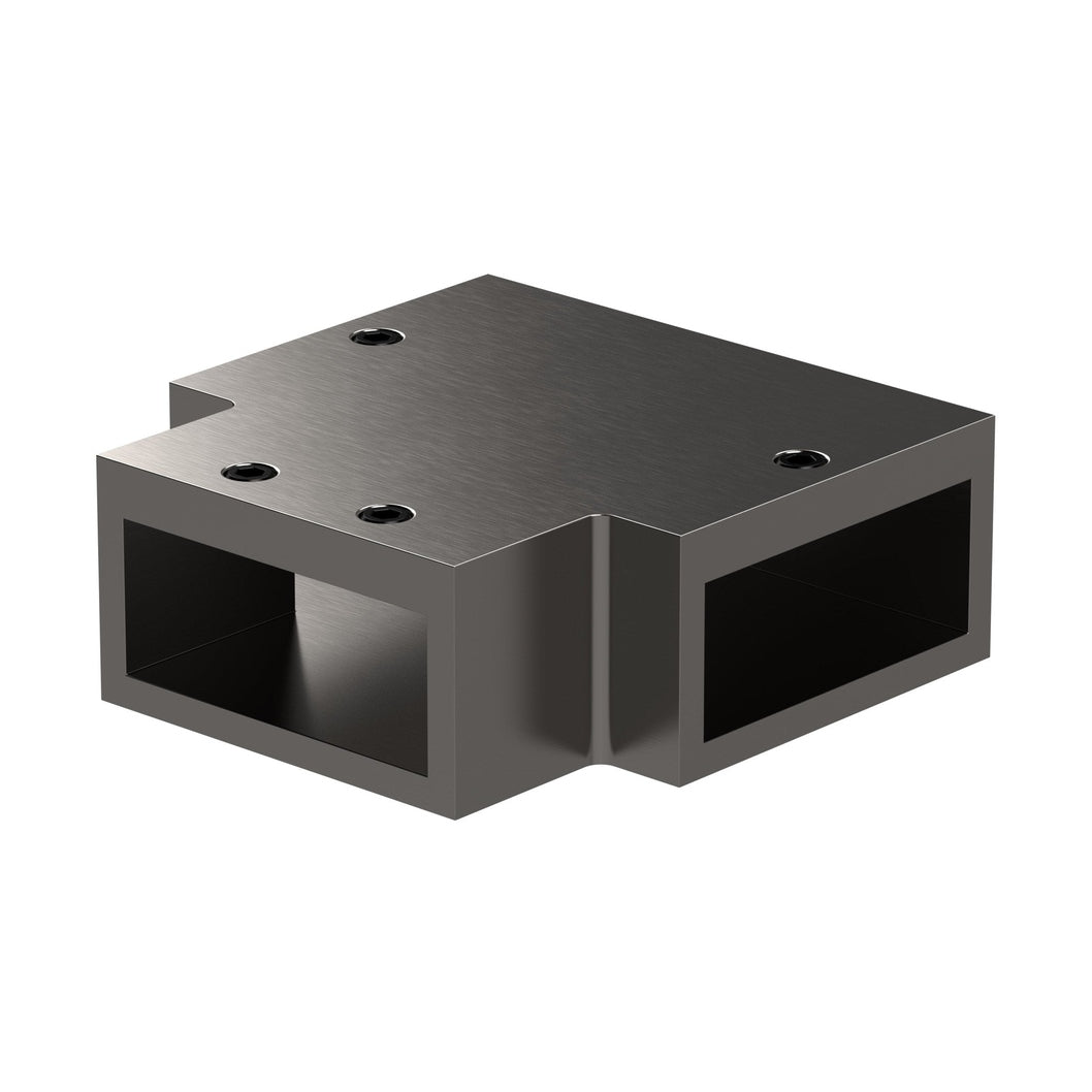 Nuie Wetroom T Piece Contemporary Brushed Pewter Stainless Steel 19x53x53mm - JJ Building Materials