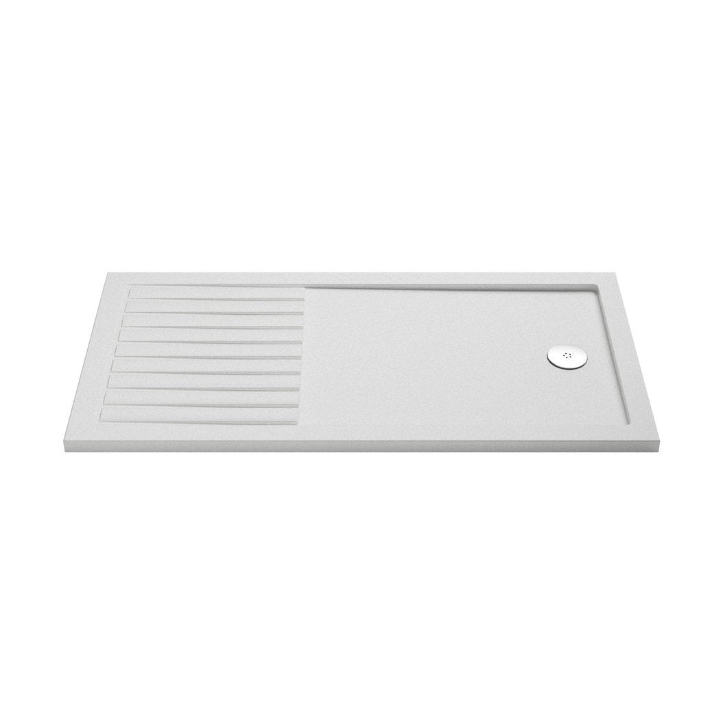 Nuie Wetroom Trays Slip Resistant Rectangular Walk-in Shower Tray 1400 X 800mm Contemporary White Acrylic Capped ABS Caco3 And Pu - JJ Building Materials