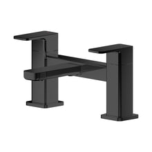 Nuie Windon Deck Mounted Bath Filler Contemporary Matt Black Brass 136x230x147mm - JJ Building Materials