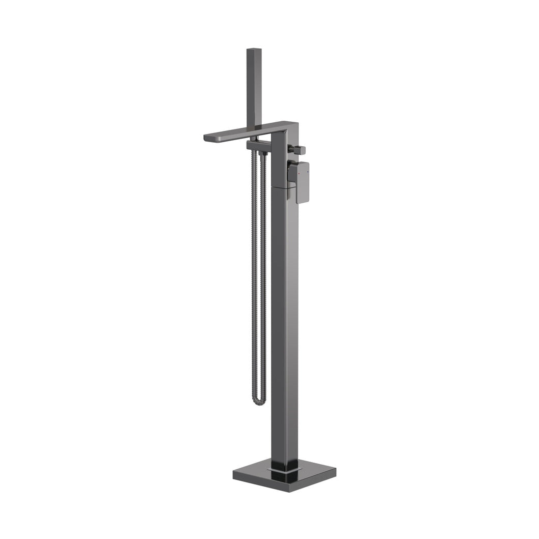 Nuie Windon Freestanding Bath Shower Mixer Contemporary Brushed Pewter Brass ABS,plastic 880x180x357mm - JJ Building Materials
