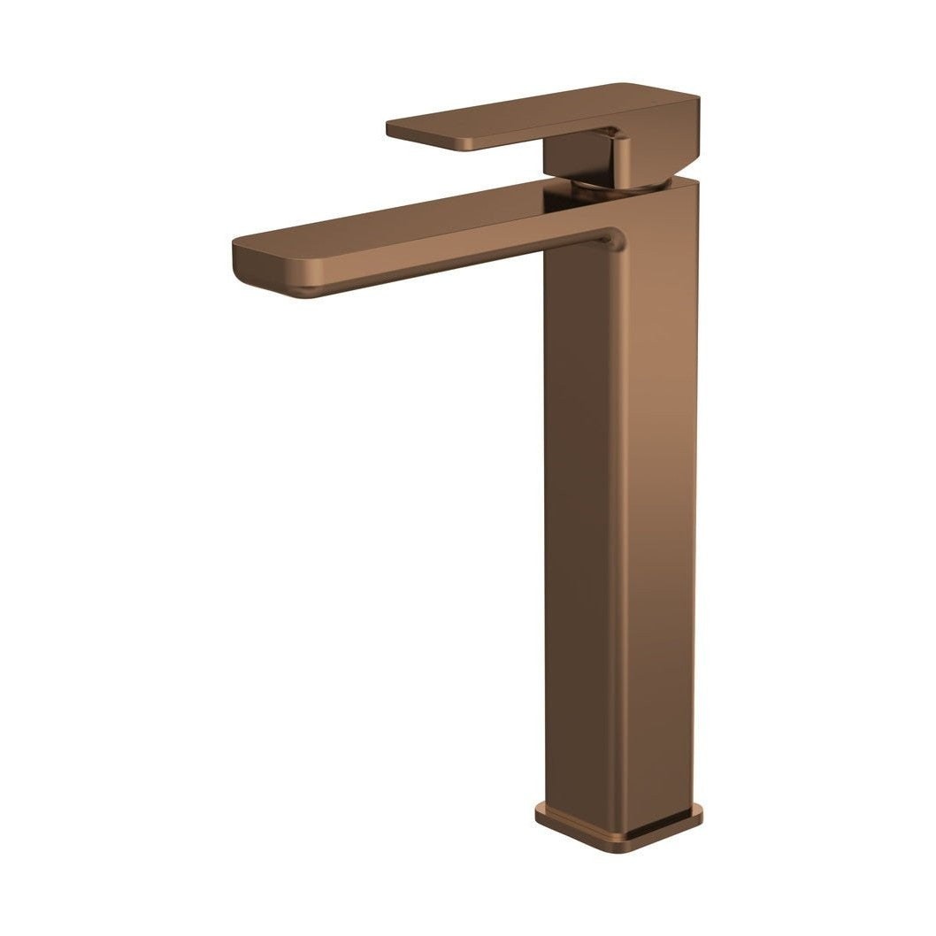 Nuie Windon High Rise Mono Basin Mixer Contemporary Brushed Bronze Brass 290x50x192mm - JJ Building Materials