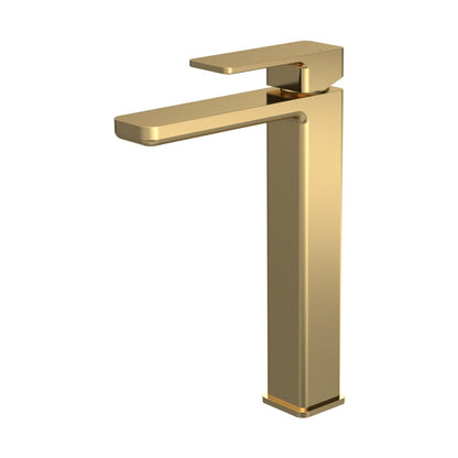 Nuie Windon High-rise Mono Basin Mixer (no Waste) Contemporary Brushed Brass Brass,plastic 290x50x192mm - JJ Building Materials