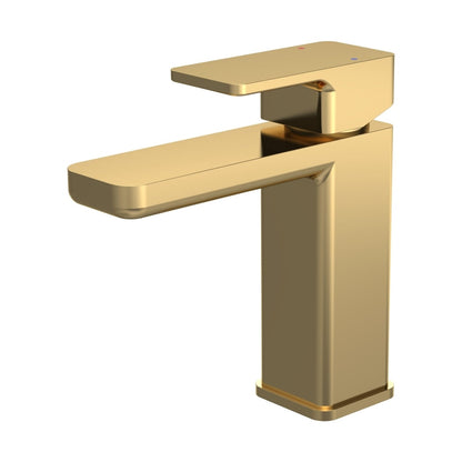 Nuie Windon Mono Basin Mixer With Push Button Waste Contemporary Brushed Brass Brass,plastic 160x50x152mm - JJ Building Materials