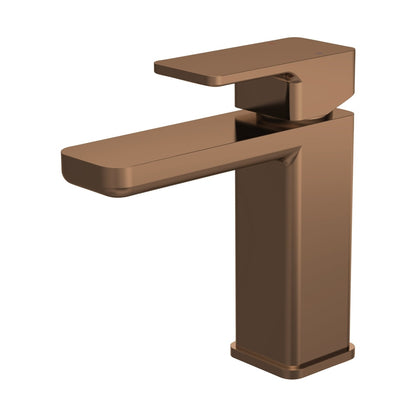 Nuie Windon Mono Basin Mixer With Push Button Waste Contemporary Brushed Bronze Brass 160x50x152mm - JJ Building Materials