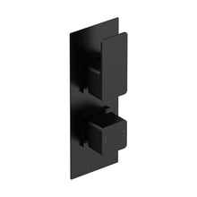 Nuie Windon Twin Thermostatic Valve Contemporary Matt Black Brass ABS 215x80x135mm - JJ Building Materials