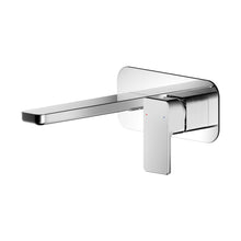 Nuie Windon Wall Mounted 2 Tap Hole Basin Mixer With Plate Contemporary Chrome Brass,plastic 70x180x199mm - JJ Building Materials