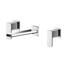 Nuie Windon Wall Mounted 3 Tap Hole Basin Mixer Contemporary Chrome Brass 75x250x201mm - JJ Building Materials