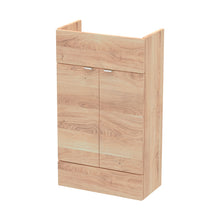 Hudson Reed Fusion 500mm Vanity Unit - Compact Contemp Bleached Oak MFC Textured Woodgrain 864x500x255mm