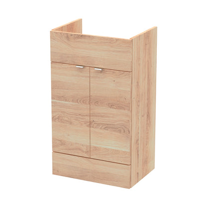Hudson Reed Fusion 500mm Vanity Unit Contemp Bleached Oak MFC Textured Woodgrain 864x500x355mm