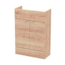 Hudson Reed Fusion 600mm Vanity Unit - Compact Contemp Bleached Oak MFC Textured Woodgrain 864x600x255mm