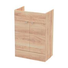 Hudson Reed Fusion 600mm Vanity Unit Contemp Bleached Oak MFC Textured Woodgrain 864x600x355mm