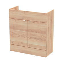 Hudson Reed Fusion 800mm Vanity Unit Contemp Bleached Oak MFC Textured Woodgrain 864x800x355mm