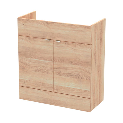 Hudson Reed Fusion 800mm Vanity Unit Contemp Bleached Oak MFC Textured Woodgrain 864x800x355mm