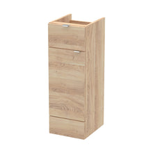 Hudson Reed Fusion 300mm Drawer Lined Unit Contemp Bleached Oak MFC Textured Woodgrain 864x300x355mm
